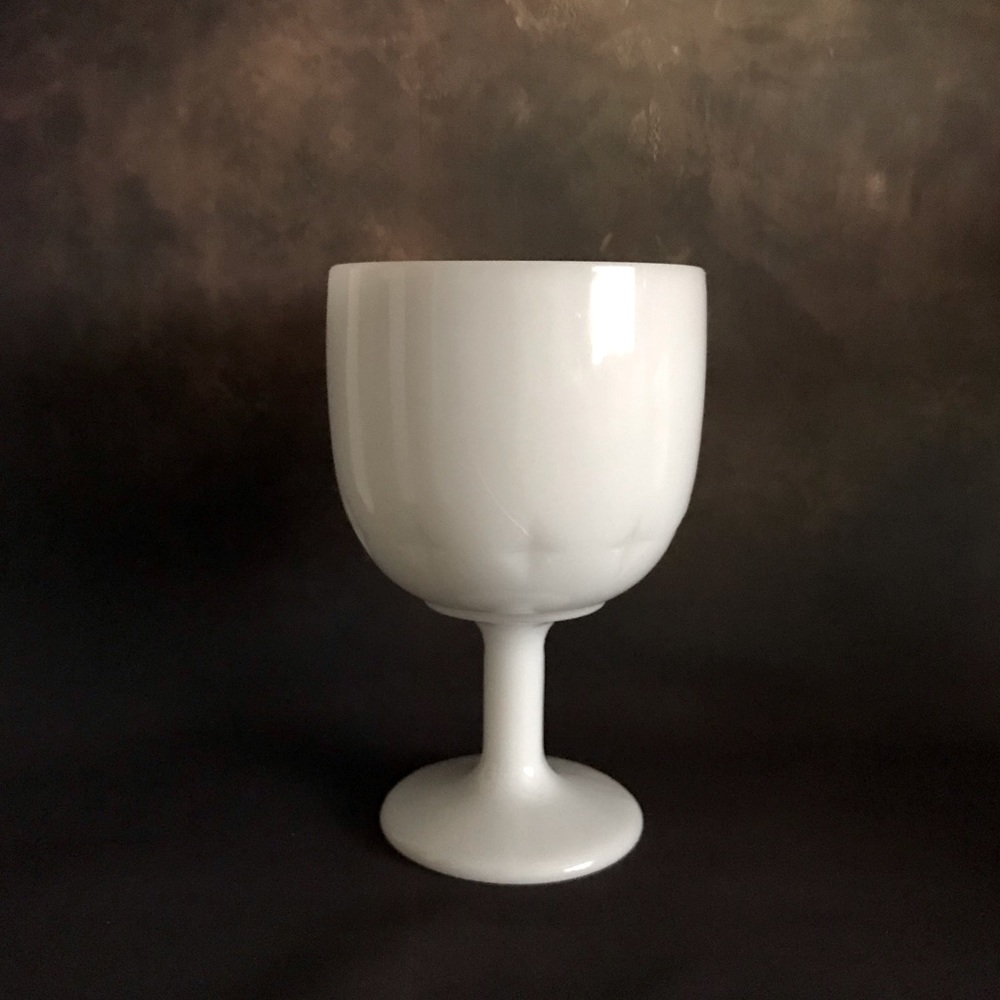 Vintage Stemmed Milk Glass